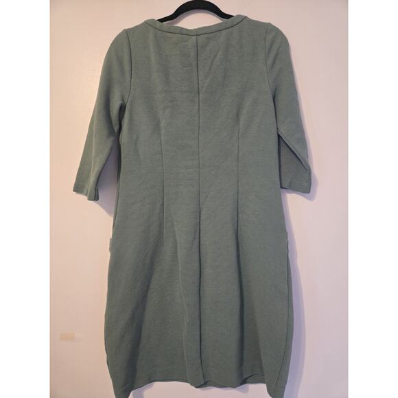 Boden Ottoman Dress Sz 8 R Sheath Ribbed knit light Green Sage Pockets Preppy - Picture 5 of 9